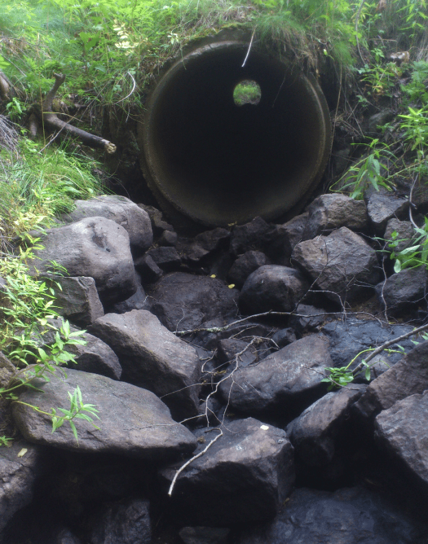 Tyrlidsjöbäckens trumma vid vägen